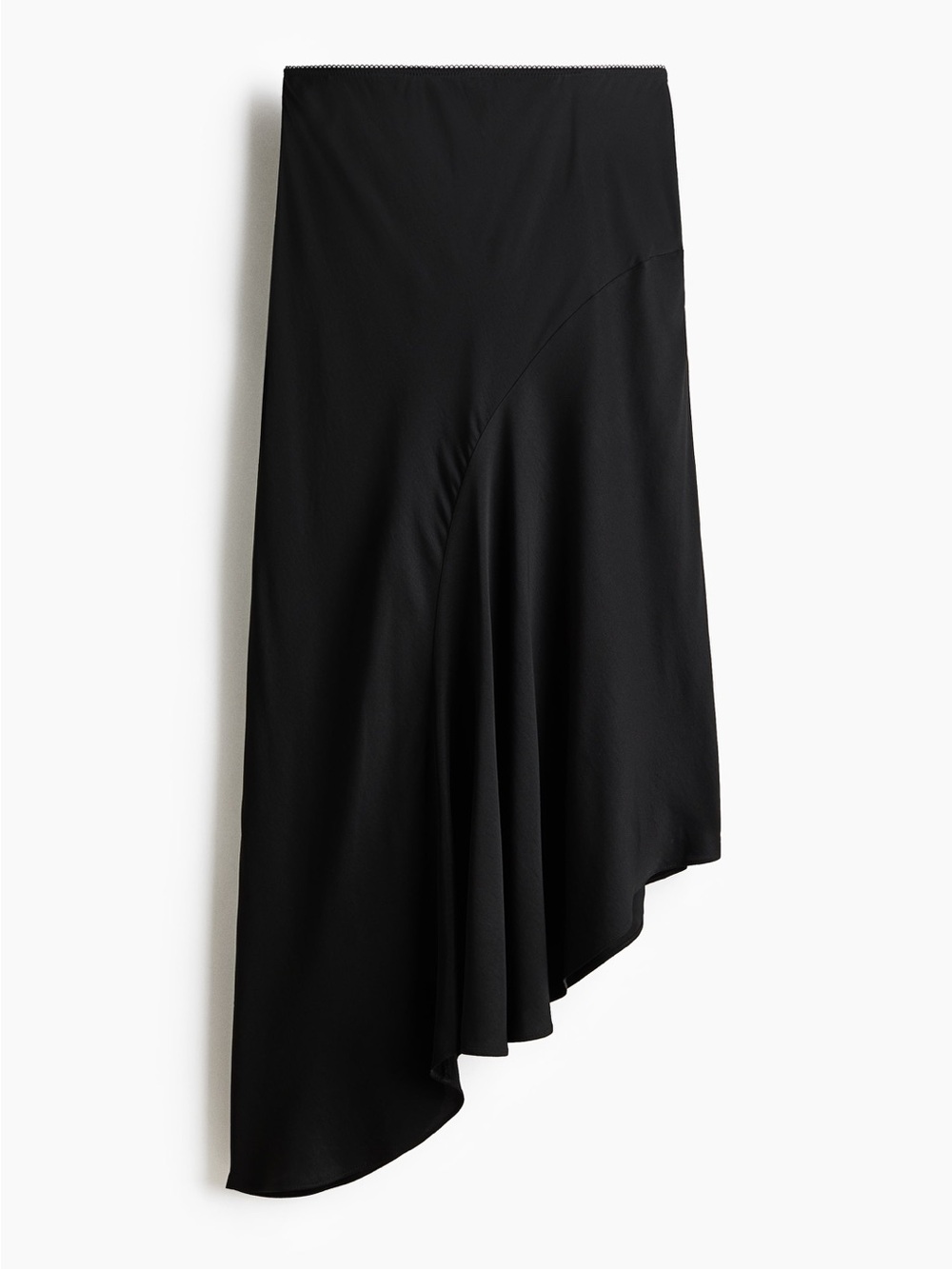 H&M Black Asymmetrical Midi Skirt